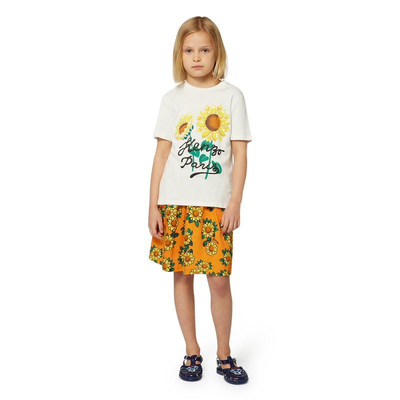 Rok met print van satijnkatoen KENZO KIDS 
                        GIRL