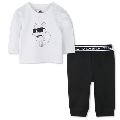 Katoenen T-shirt en legging KARL LAGERFELD KIDS GIRL