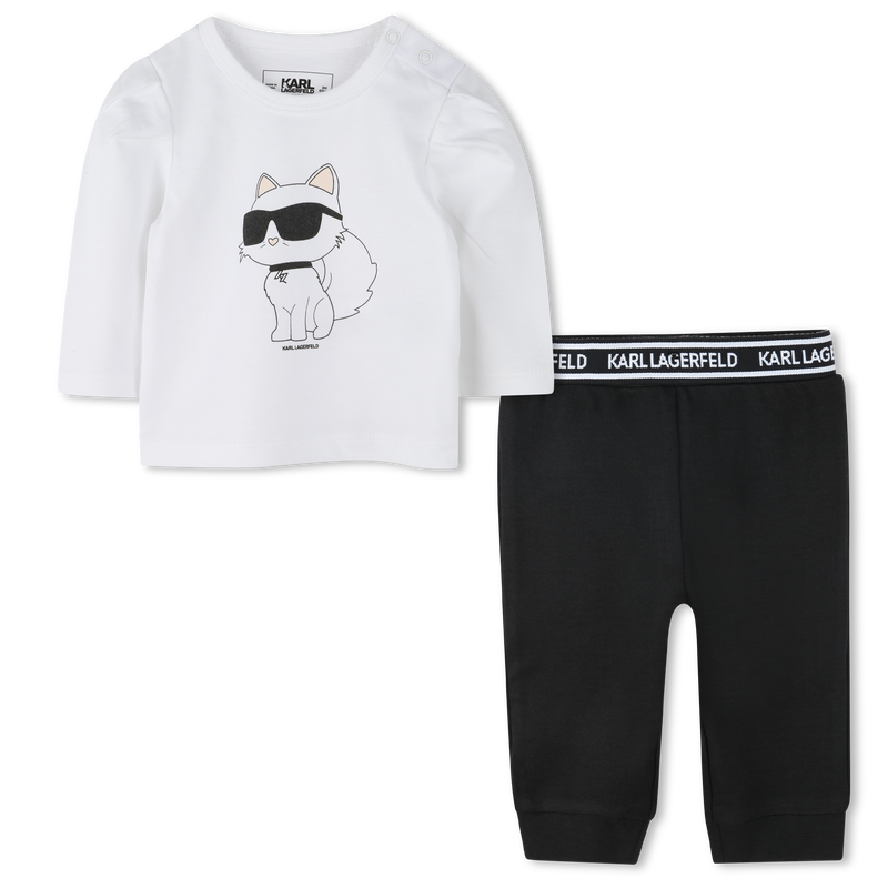 Katoenen T-shirt en legging KARL LAGERFELD KIDS 
                        GIRL
