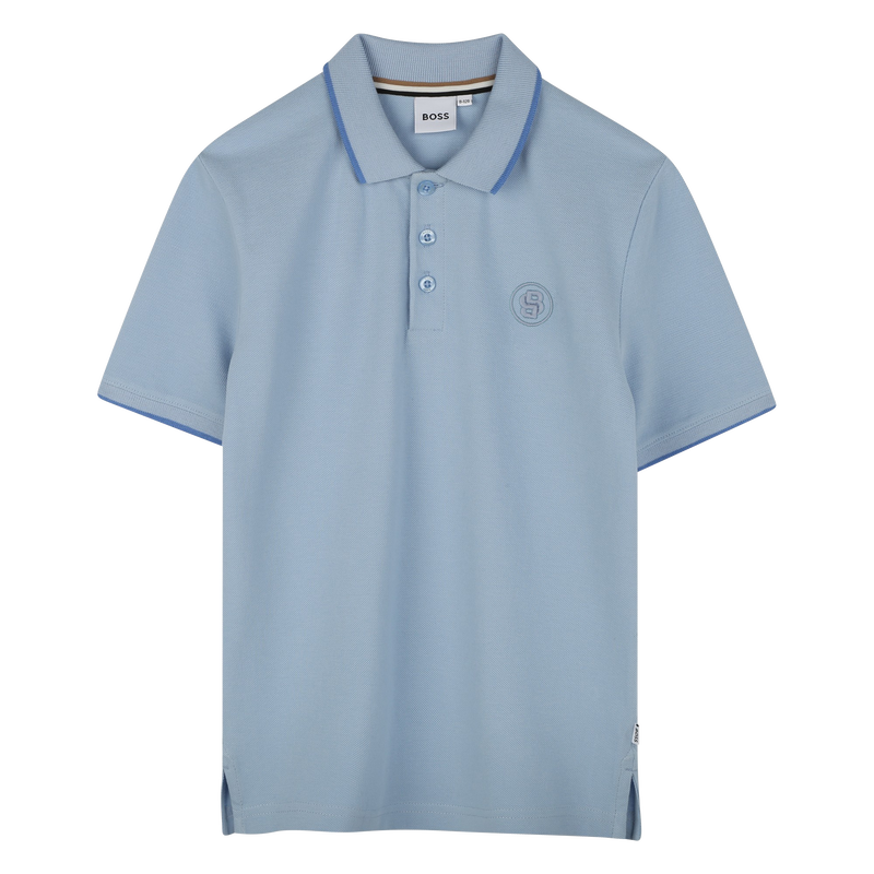 Katoenen polo met rechte snit BOSS 
                        BOY