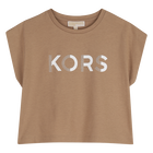 T-shirt met korte mouwen, BEIGE, hi-res