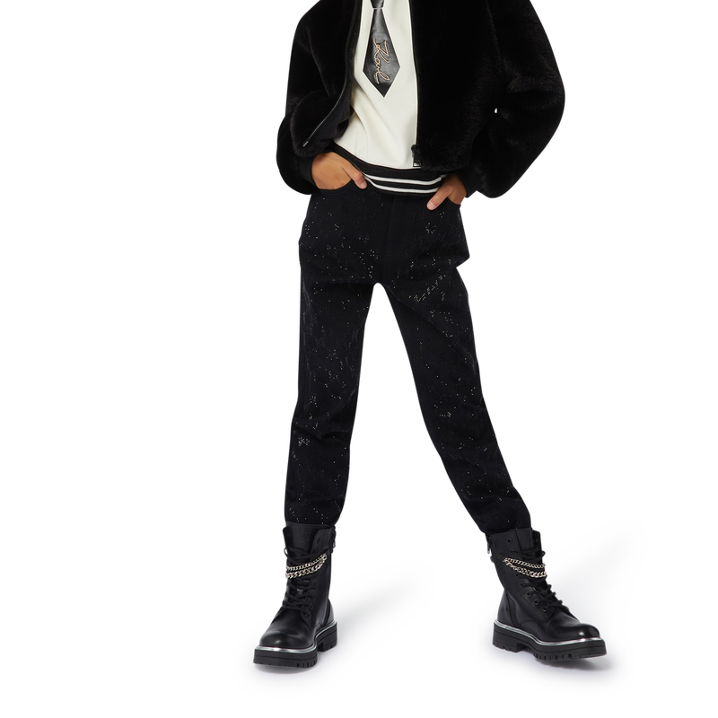 Katoenen pet met strass-stenen KARL LAGERFELD KIDS 
                        GIRL