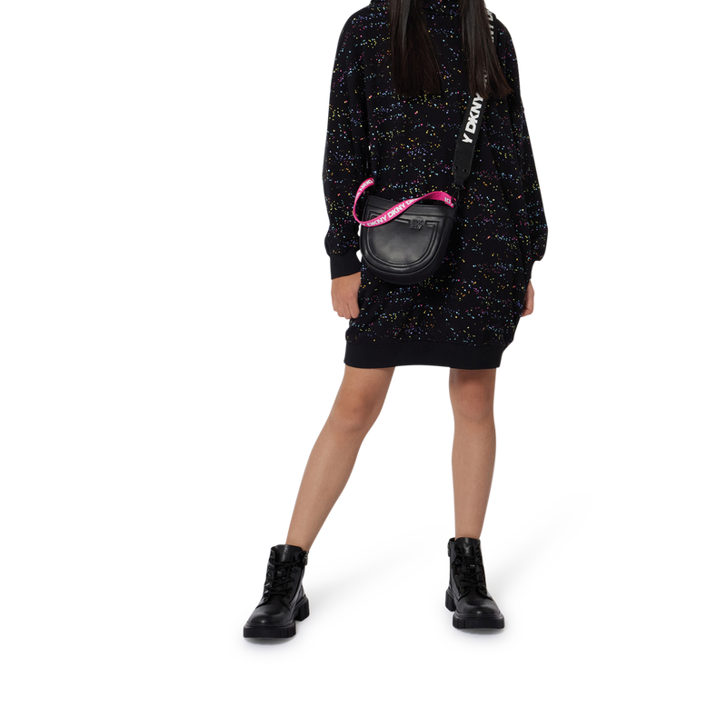 Bedrukte jurk met capuchon DKNY 
                        GIRL