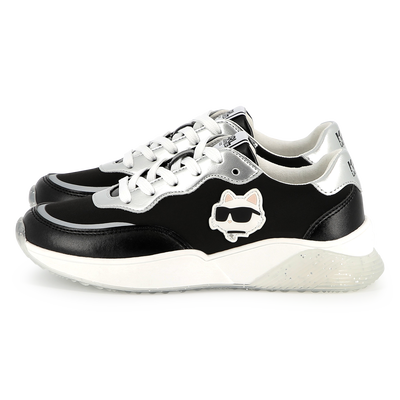 Sneakers met veters en badge KARL LAGERFELD KIDS GIRL
