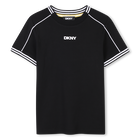 T-shirt met gekleurde strepen, ZWART, hi-res