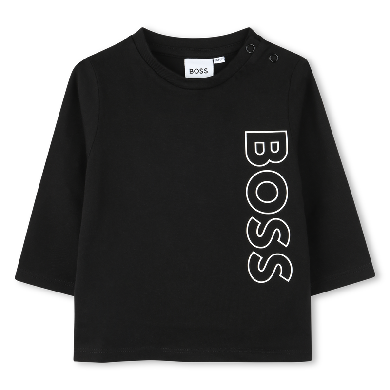 T-shirt met verticaal logo BOSS 
                        BOY