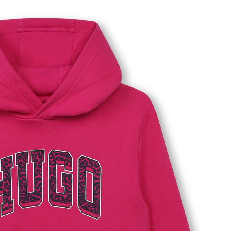 Fleece jurk met kangoeroezak HUGO 
                        GIRL