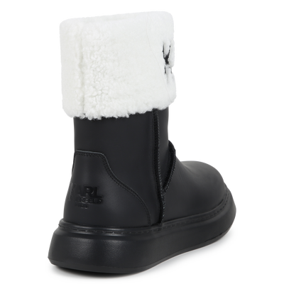 Lederen laarzen met omslag KARL LAGERFELD KIDS GIRL