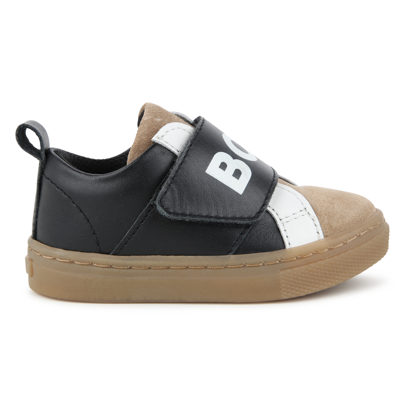 Leren sneakers met klittenband BOSS 
                        BOY