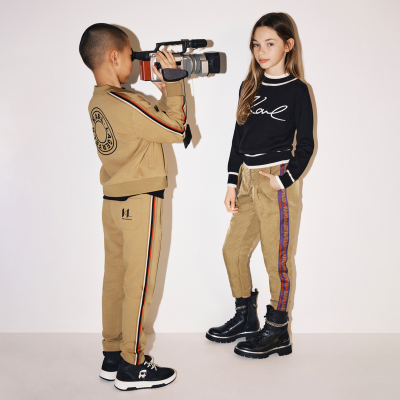 Lederen laarzen met kettingen KARL LAGERFELD KIDS 
                        GIRL