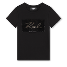 T-shirt met lovertjes KARL LAGERFELD KIDS 
                    GIRL