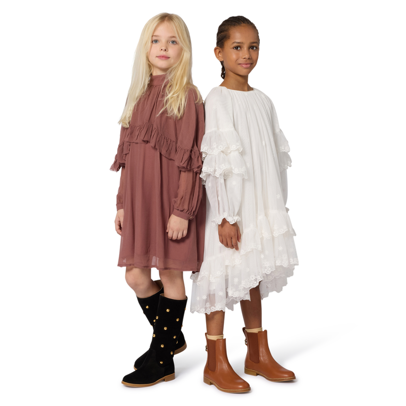 Maxi-jurk met ruches en borduursels CHLOE 
                        GIRL