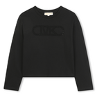 Jersey T-shirt met lange mouwen, ZWART, hi-res