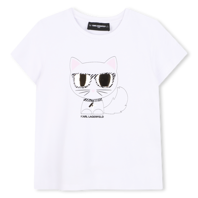 T-SHIRT ILLUSTRATIE CHOUPETTE KARL LAGERFELD KIDS GIRL