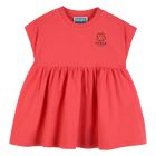 Jurk gerimpeld in de taille, ROOD, hi-res