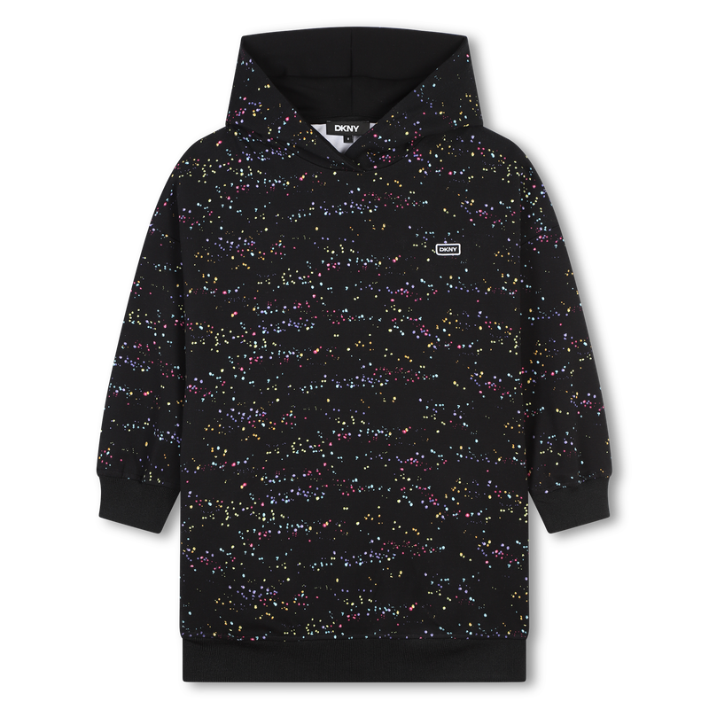 Bedrukte jurk met capuchon DKNY 
                        GIRL