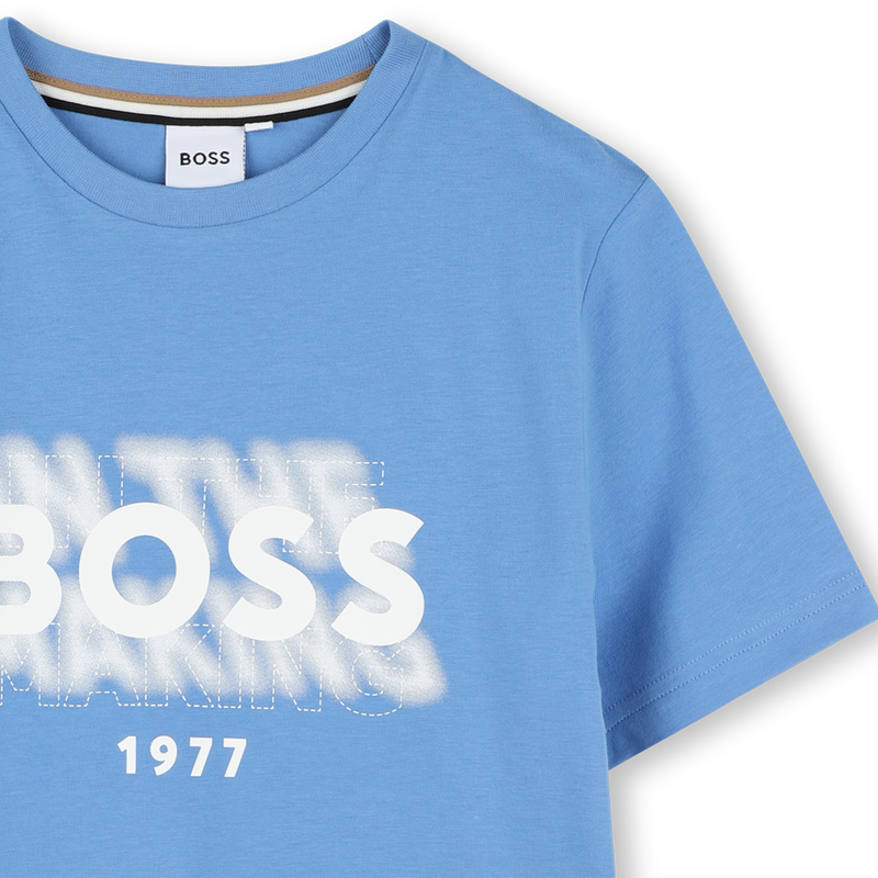 Katoenen T-shirt korte mouwen BOSS 
                        BOY