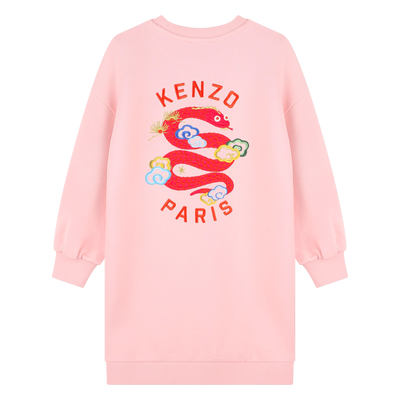 Rechte jurk met borduursel KENZO KIDS GIRL