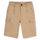Effen bermuda met zakken, BEIGE, hi-res