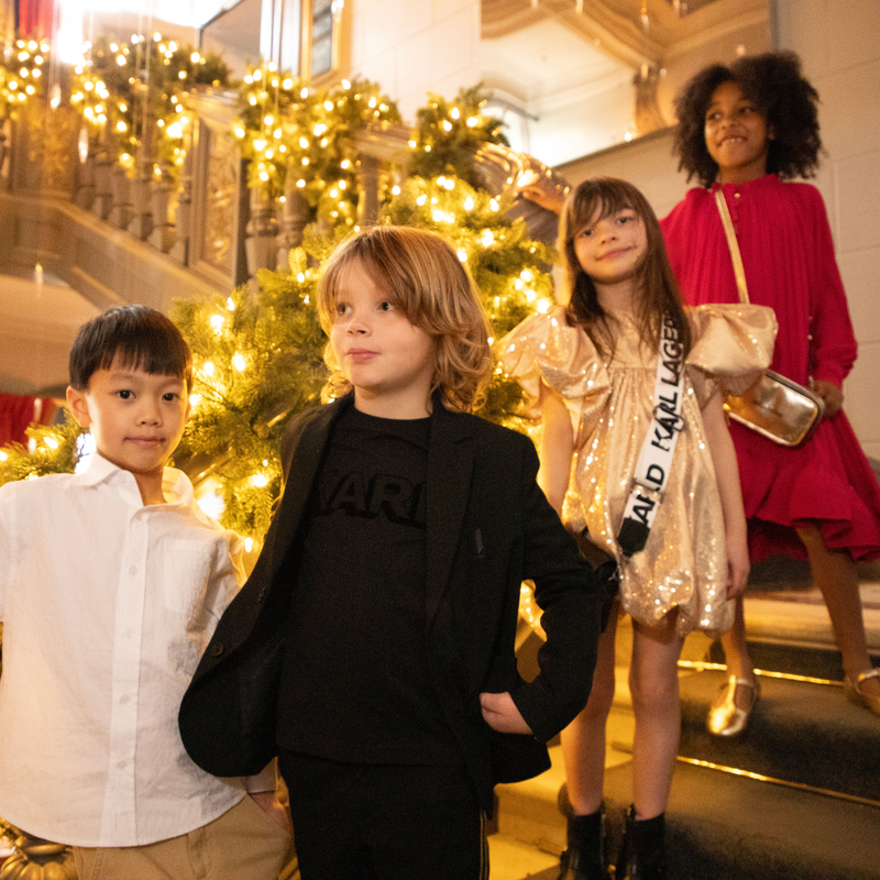 Feestelijke blazer met strepen KARL LAGERFELD KIDS 
                        BOY