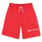 Bermuda van fleece katoen, ROOD, hi-res