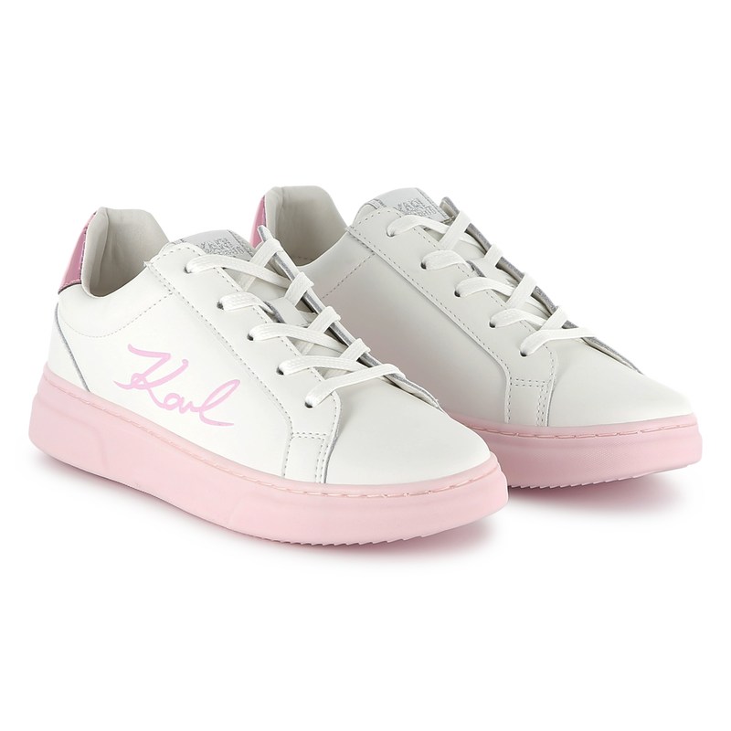 Leren sneakers met veters KARL LAGERFELD KIDS 
                        GIRL
