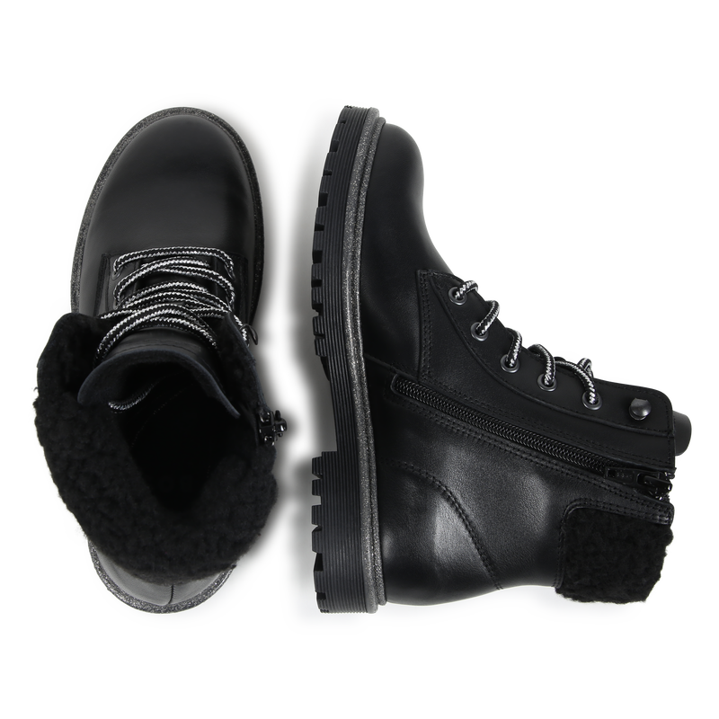 Leren boots met veters en rits BOSS 
                        GIRL