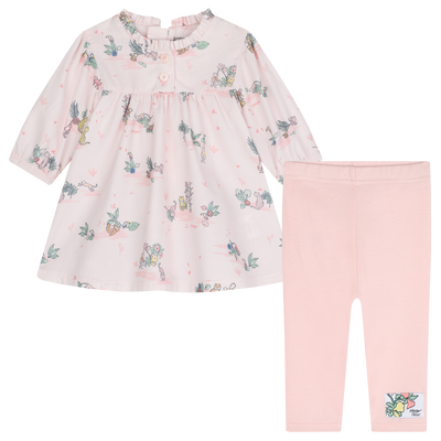 Katoenen jurk en legging KENZO KIDS GIRL