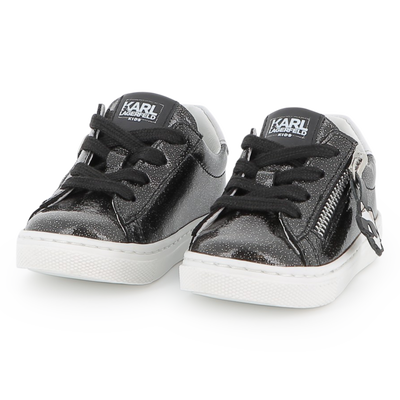 Lage sneakers van koeienhuid KARL LAGERFELD KIDS GIRL