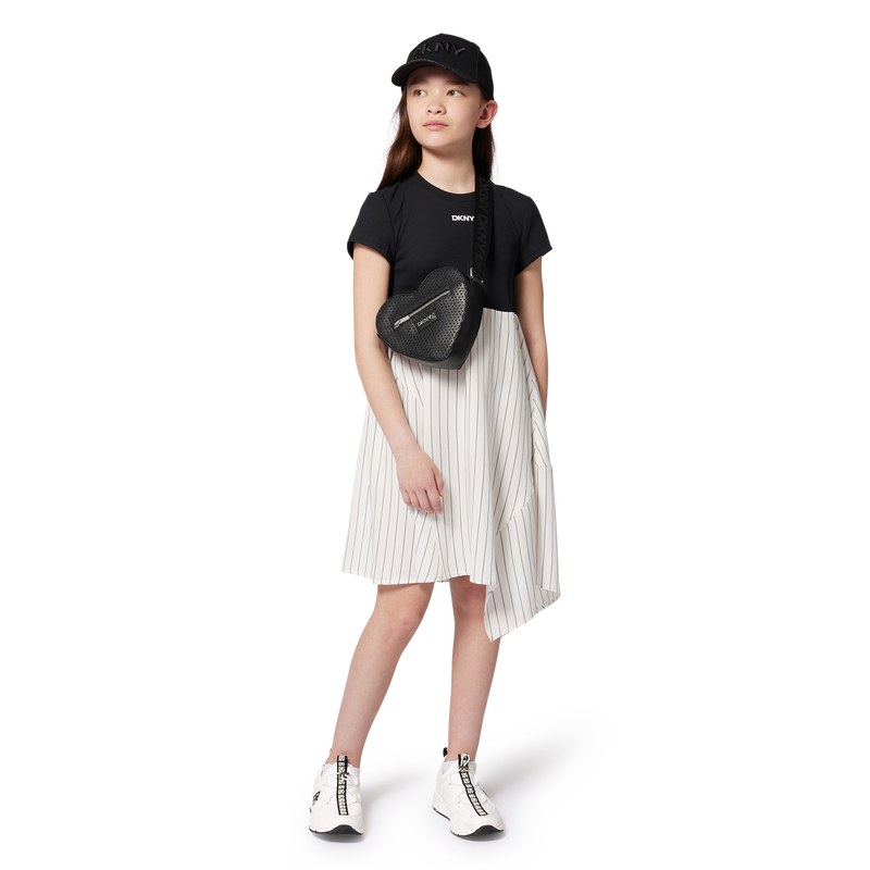 Feestjurk in twee materialen DKNY 
                        GIRL