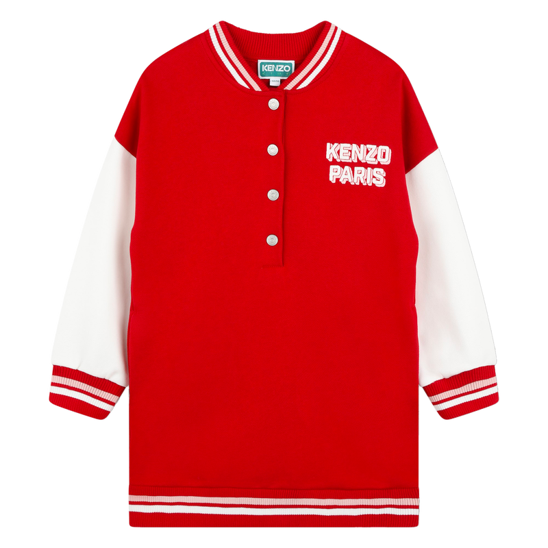 Fleece jurk met borduurwerk KENZO KIDS 
                        GIRL
