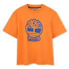 Tweekleurig T-shirt met logo, NECTARINE, hi-res