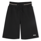 Joggingbermuda met logo, ZWART, hi-res
