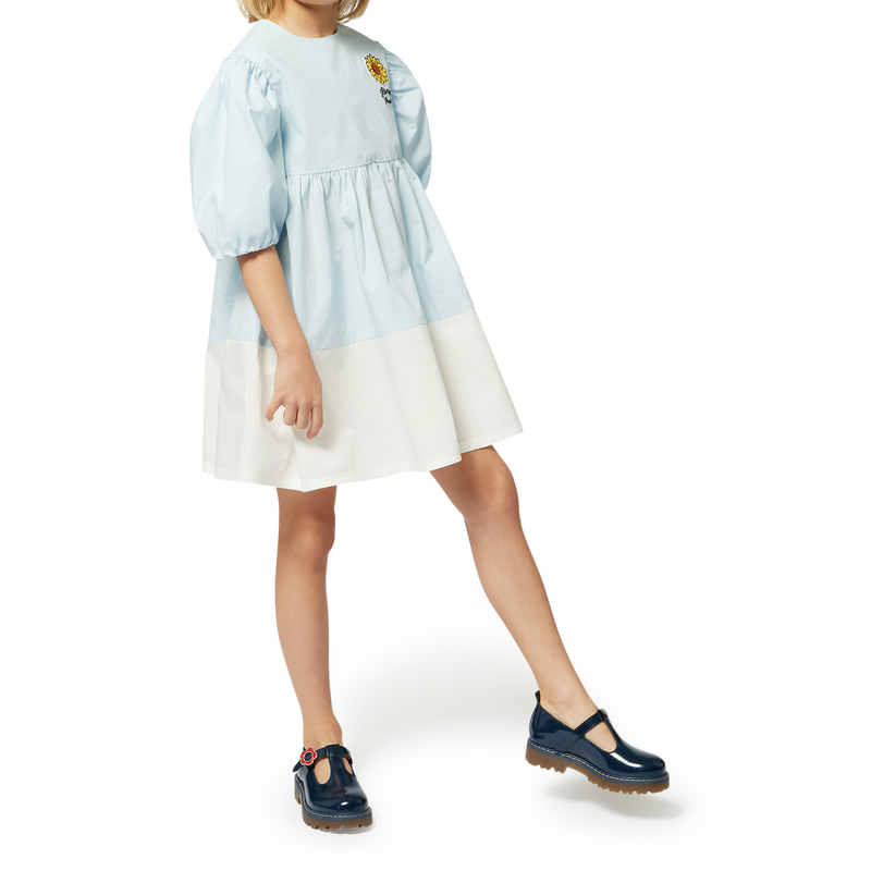 Wijde jurk in twee kleuren KENZO KIDS 
                        GIRL