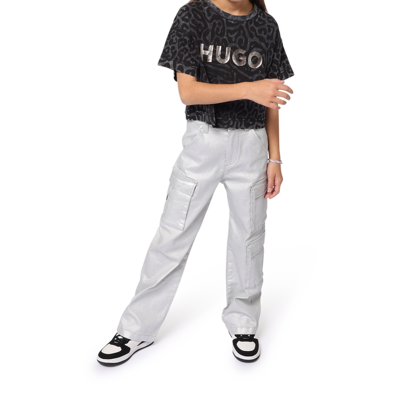 Katoenen T-shirt met print HUGO 
                        GIRL