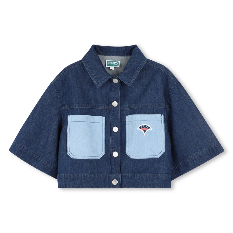 Geborduurd denim jasje KENZO KIDS 
                        GIRL
