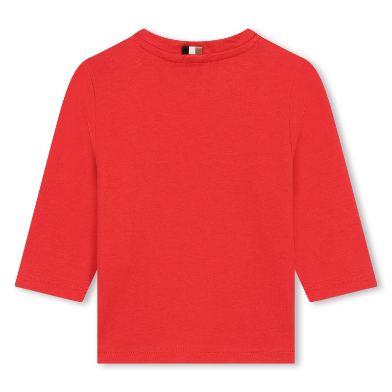 T-shirt met verticaal logo BOSS 
                        BOY