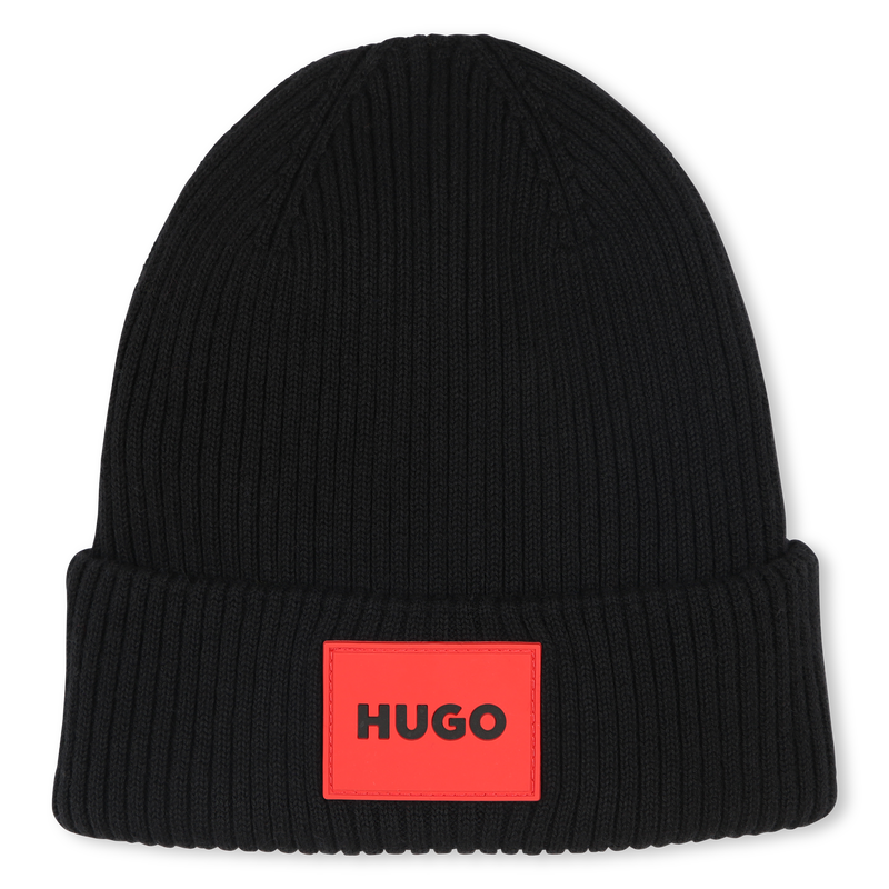 Gebreide muts van katoen HUGO 
                        UNISEX