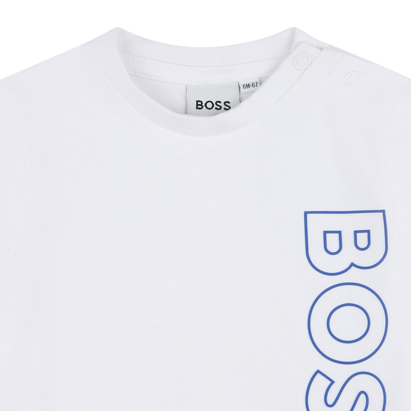 T-shirt met verticaal logo BOSS 
                        BOY