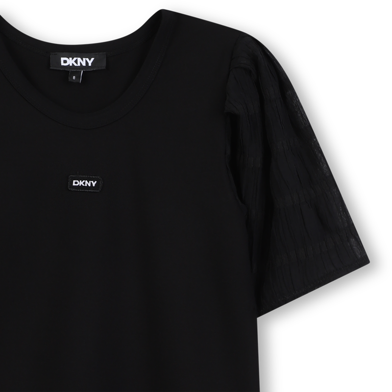 Feestjurk in 2 materialen DKNY 
                        GIRL