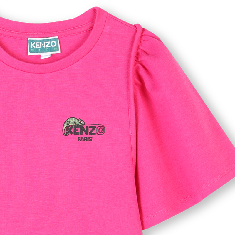 Katoenen jurk met korte mouwen KENZO KIDS 
                        GIRL