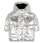 Zilverkleurig donsjack met capuchon KARL LAGERFELD KIDS 
                    GIRL