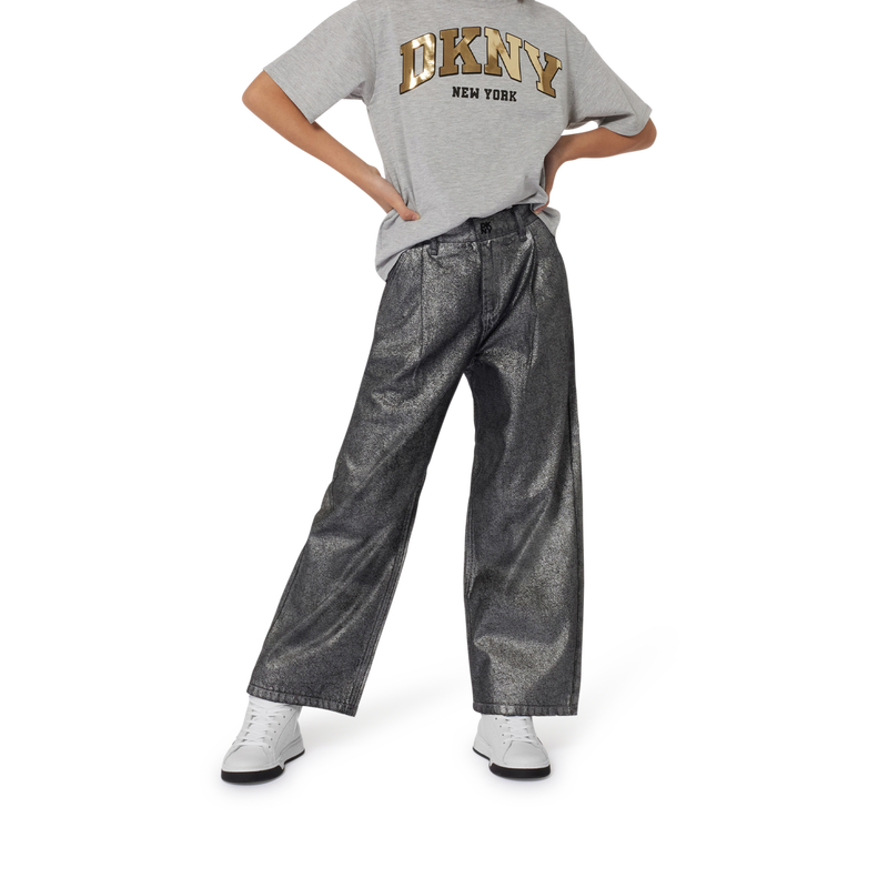 Brede jeans van katoen DKNY 
                        GIRL