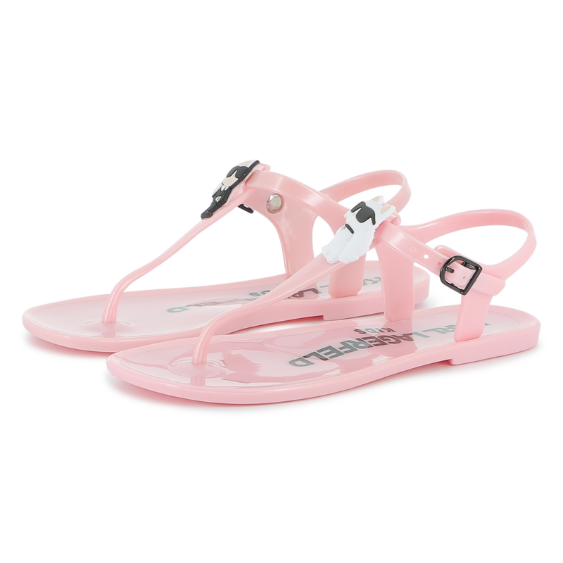 Sandalen met gespen en badge KARL LAGERFELD KIDS 
                        GIRL