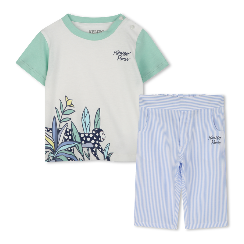 Katoenen T-shirt en broek KENZO KIDS 
                        BOY