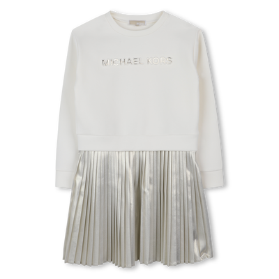 Bi-materiaal jurk met lange mouwen MICHAEL KORS GIRL