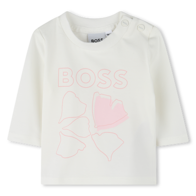 T-shirt met bloemblaadjesprint BOSS GIRL
