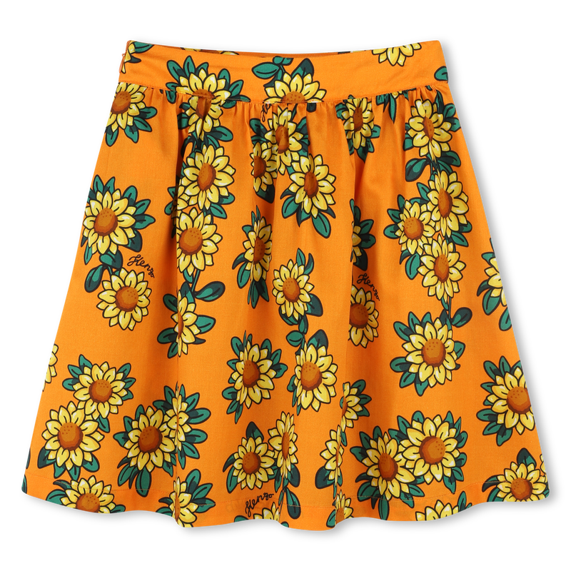 Rok met print van satijnkatoen KENZO KIDS 
                        MEISJE