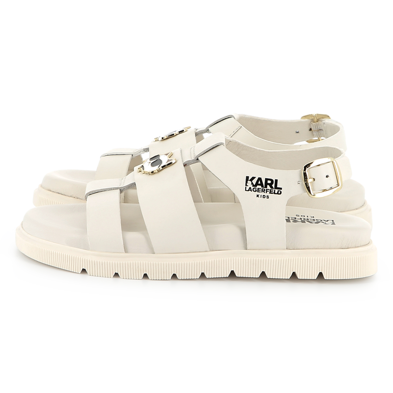 Leren sandalen met gesp KARL LAGERFELD KIDS 
                        GIRL
