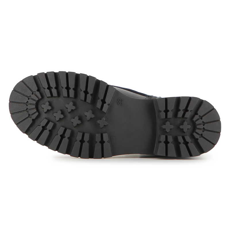 Halfhoge veterlaars van rundleer KARL LAGERFELD KIDS 
                        GIRL